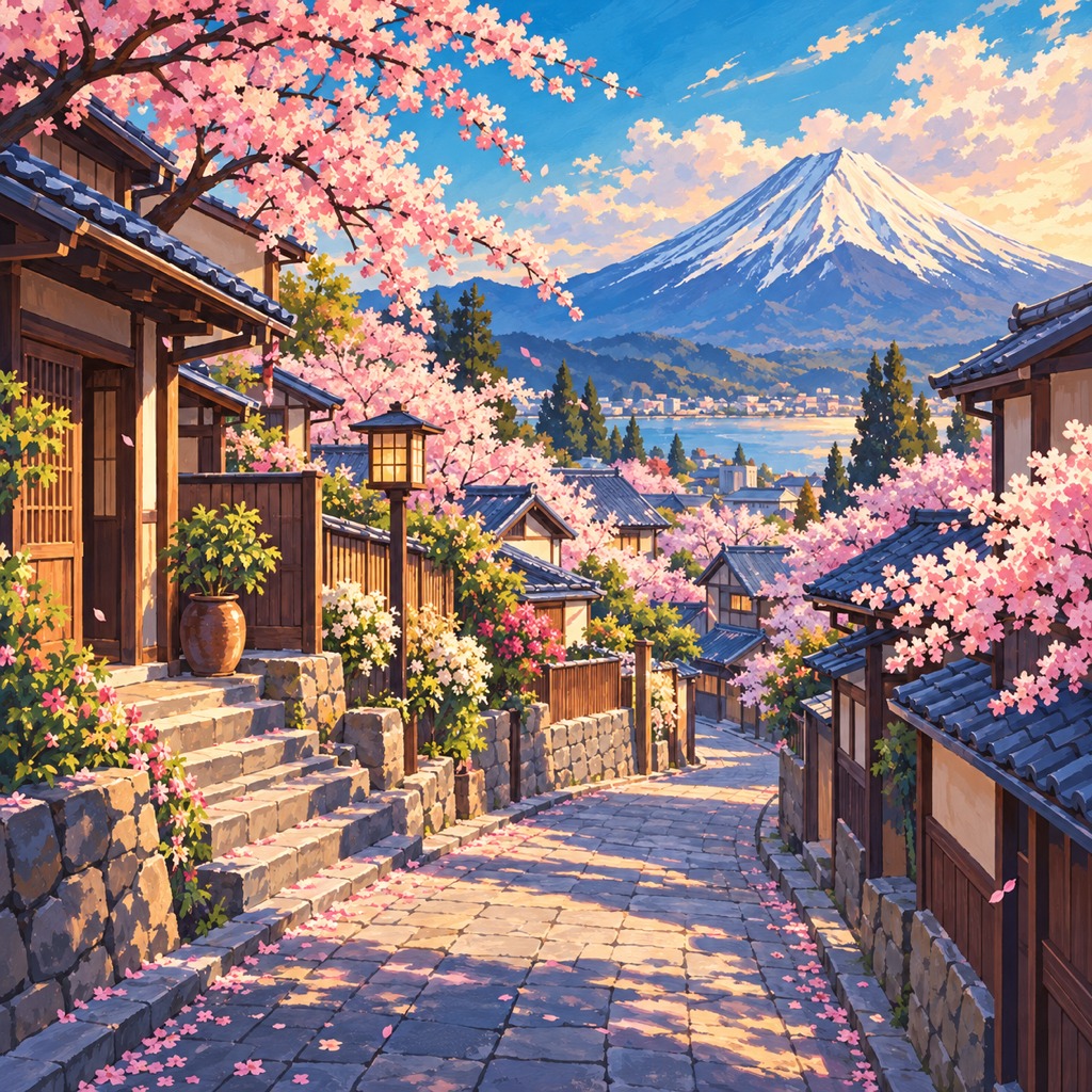 Sakura Fuji paint by numbers kit