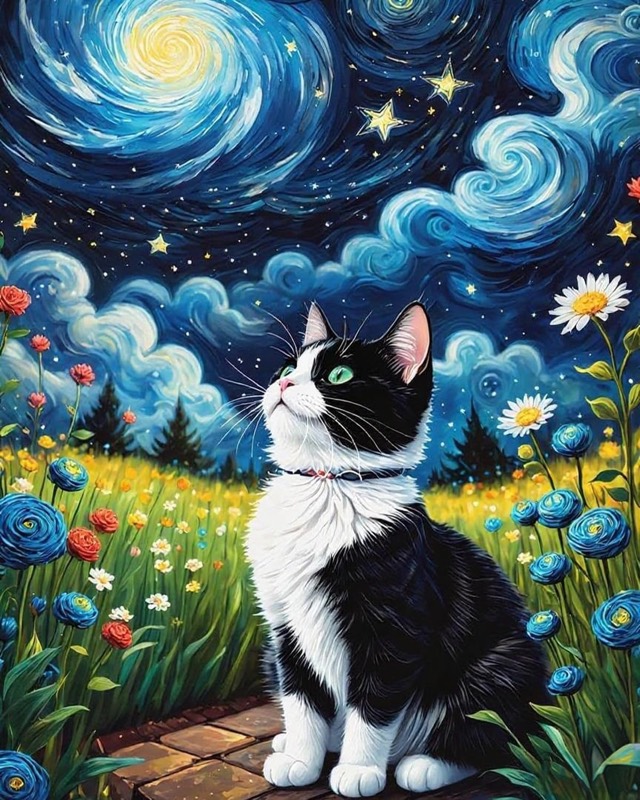 Cat Constellation paint by numbers kit