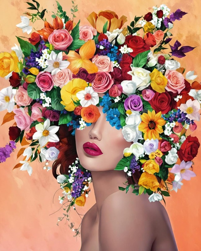 Floral Muse paint by numbers kit