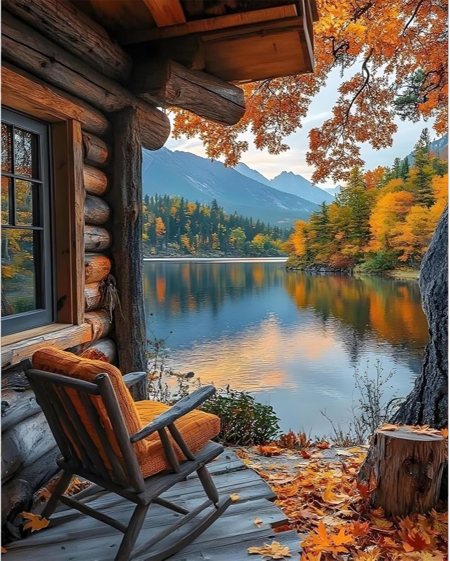 Lakeside Cabin paint by numbers kit