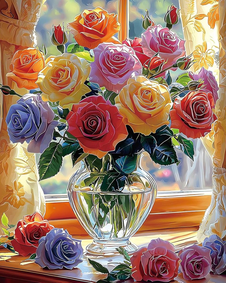 Rose Radiance paint by numbers kit