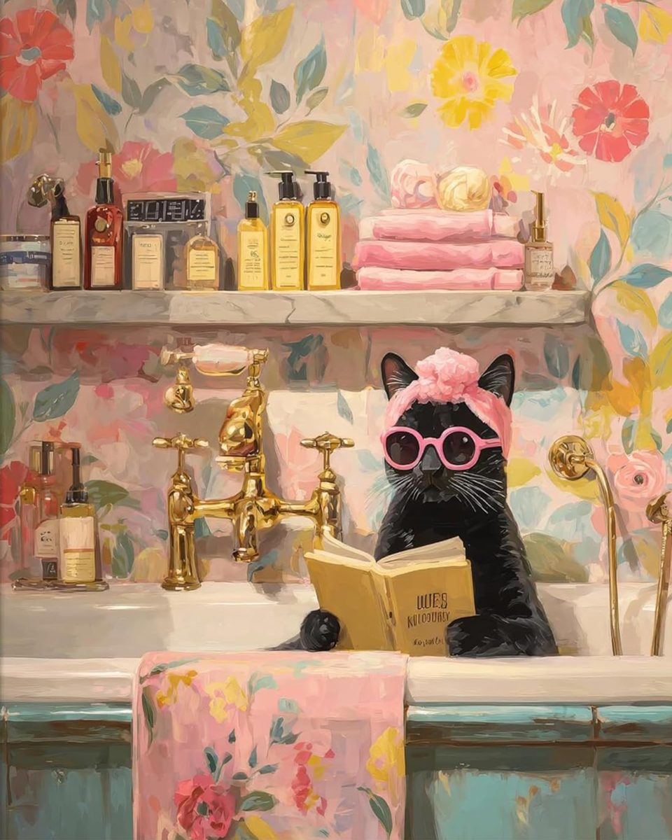 Spa Day Cat paint by numbers kit