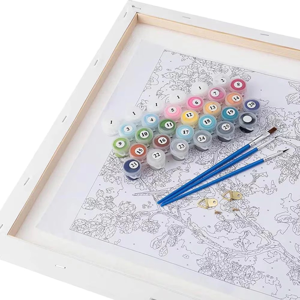 Complete acrylic paint set, matched to every number